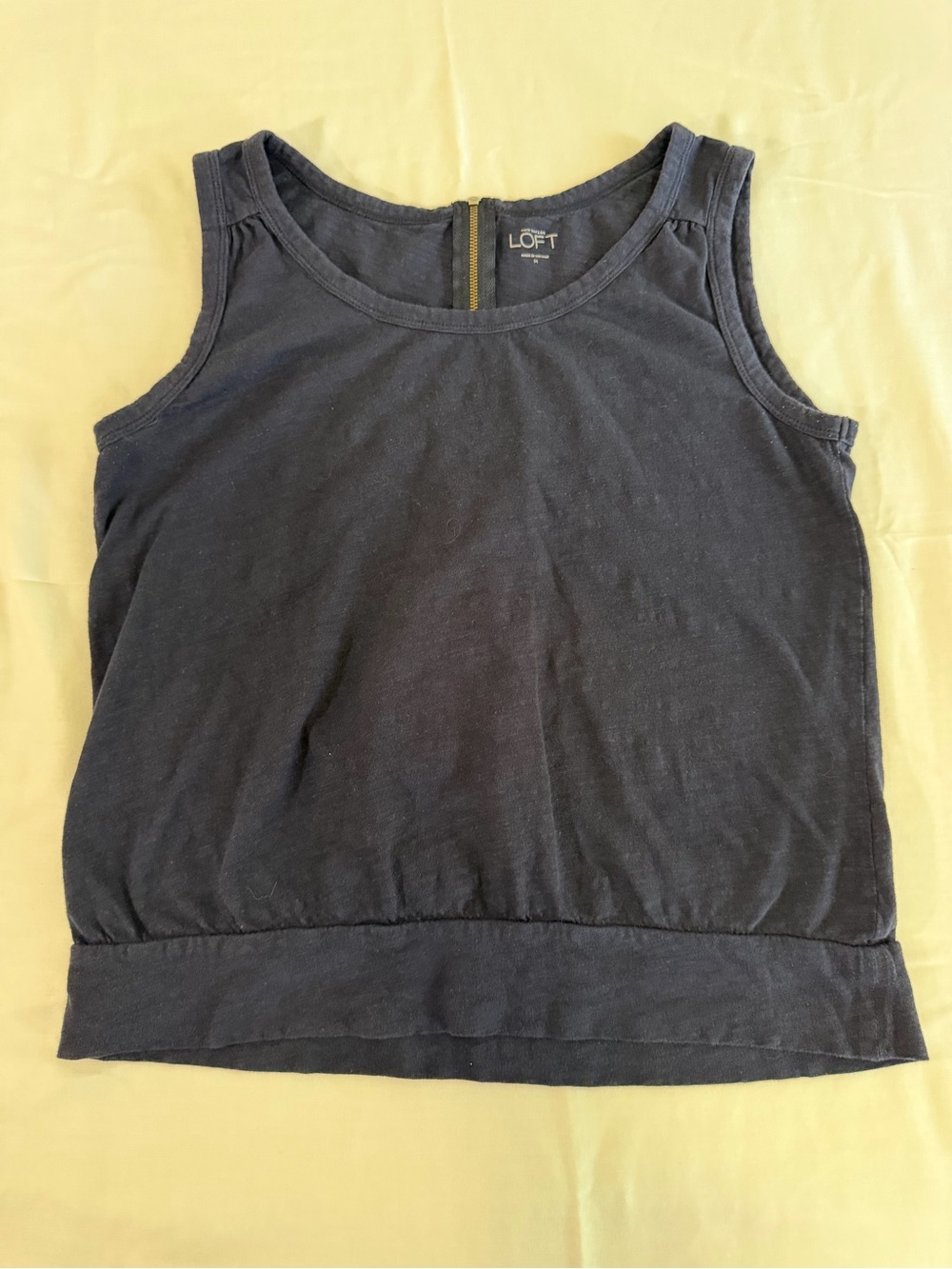 LOFT Navy Tank with Scoop Neck
